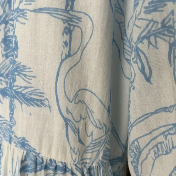 Charleston Shoe Company Charlee Alexis Dress Blue Tropical Pattern Size Medium - Picture 3 of 9